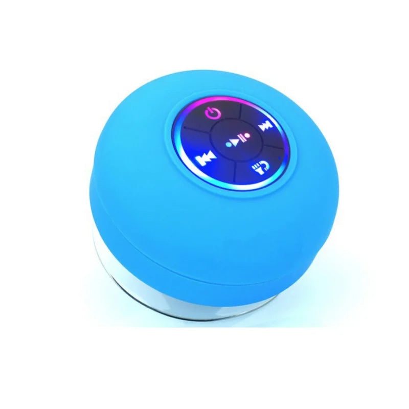 Mini suction cup Bluetooth speaker waterproof hands-free microphone for indoor bathrooms, swimming pools and beaches