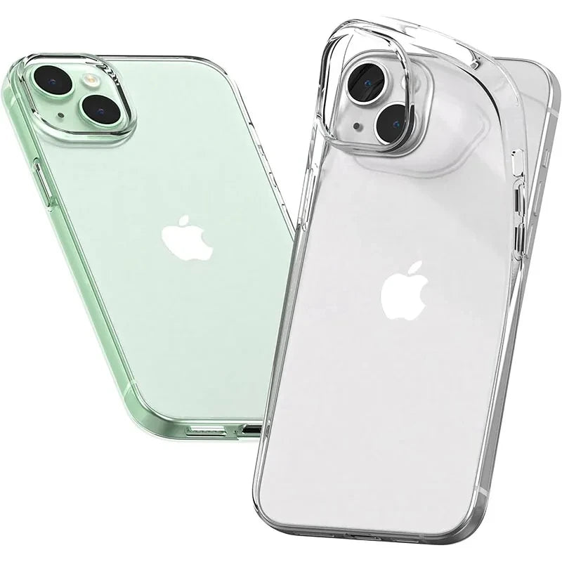 Silicone Transparent Phone Case For iPhone 16 15 11 12 13 14 Plus 15 Pro Max 13 mini 16e Ultra Thin Clear TPU Soft Cover Fundas