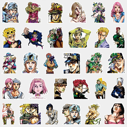 10/30/80pcs Anime JoJos Bizarre Adventure Stickers Cartoon Decals DIY Laptop Motorcycle Phone Case Diary Waterproof Sticker Toys