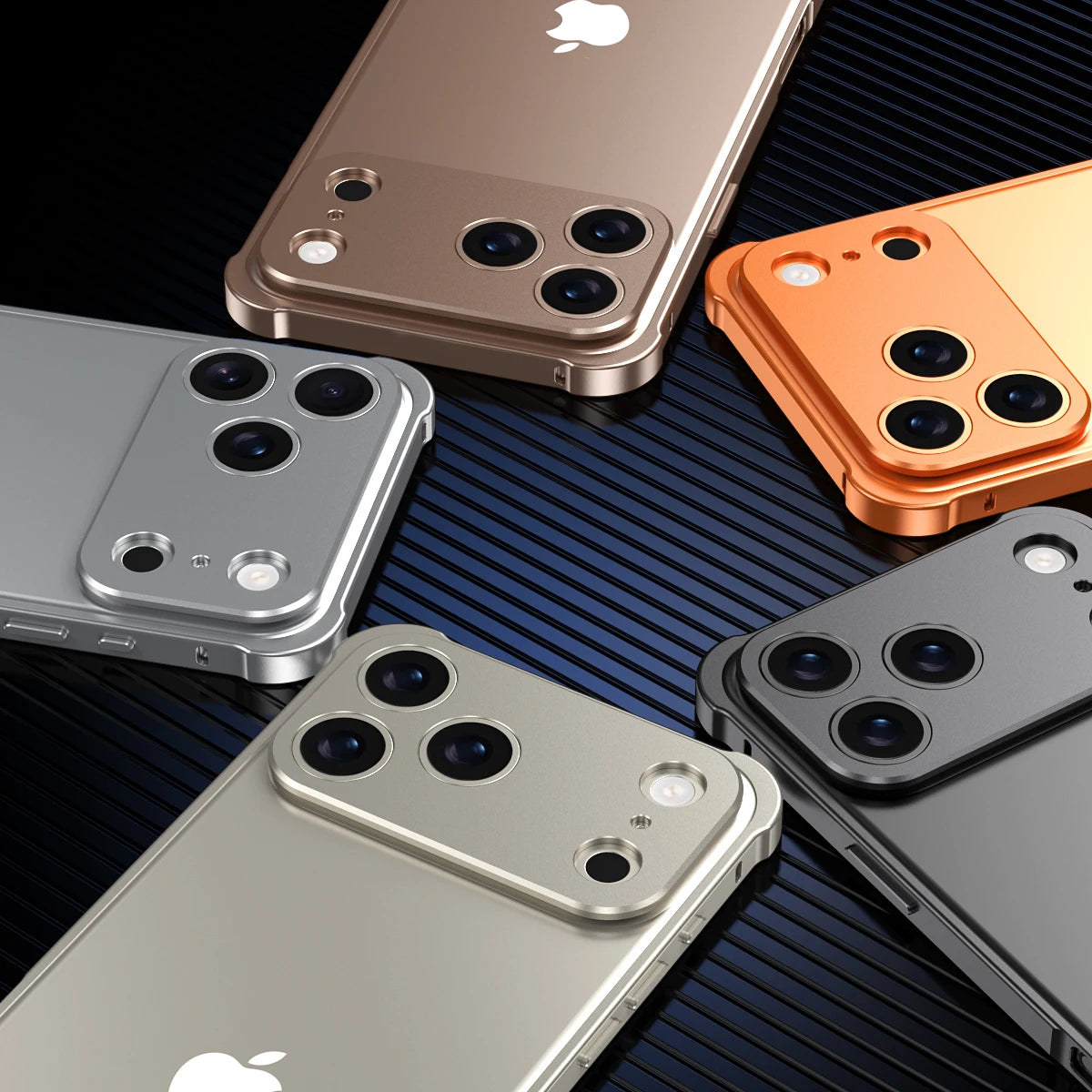 Metal Alloy Lens Protect Frame Phone Case For iPhone 17 Air 16 15 14 13 12 Pro Max Plus Four Corners Anti-drop Shockproof Bumper