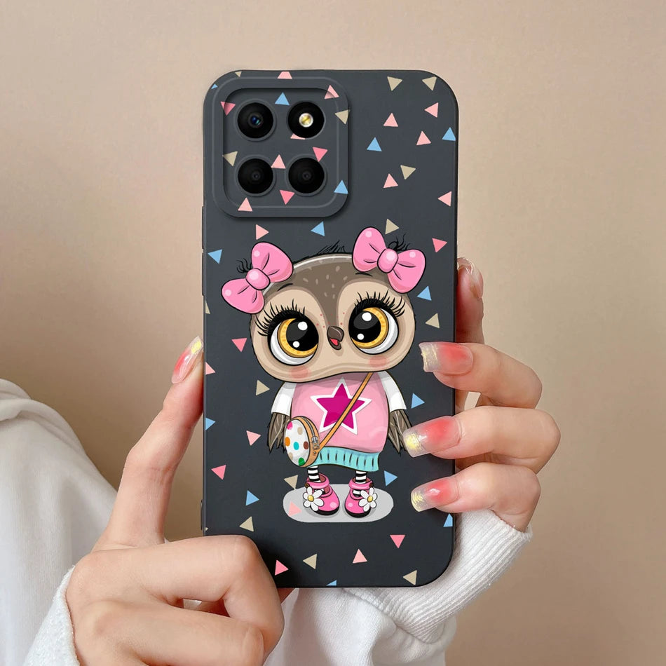 For Huawei Honor X6 X6S X6A Plus Phone Case Butterfly Heart Liquid Silicone Camera Protection Back Cover For Honor X 6 Funda