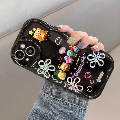 For Samsung Galaxy S24 S20 FE S21 S22 Plus S23 Ultra A30S A50 A31 A51 A20 M14 M34 M54 SpongeBob Toy Cartoon Wave Soft Phone Case