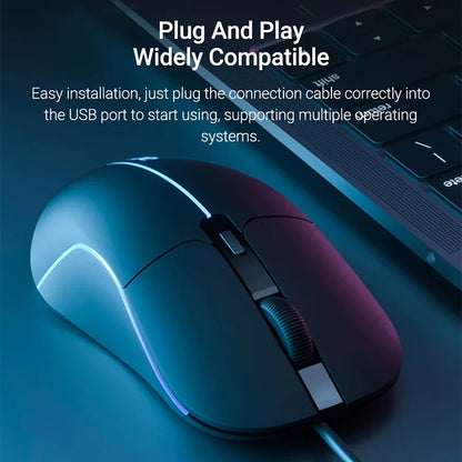 Acer USB Wired Mouse 6 Keys 3200DPI Optical Colorful Breathing Light Competitive Game Office Mouse for Notebook Laptop Computer