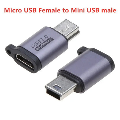 VIKEFON Type C Female to Micro USB/Type Female to Mini USB/Micro USB Female to Type C/Micro USB Female to Mini USB Plug Adapter