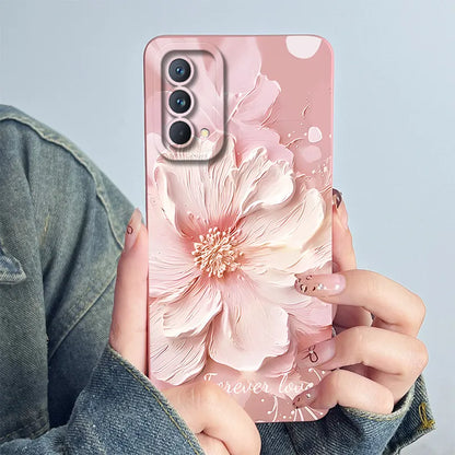 For Realme GT Master Phone Case GTmaster Edition RMX3363 RMX3360 Casing Soft Silicone Sweet Painted Fashion Flower Printed Cover