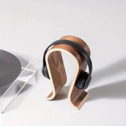 Headphone stand U-shaped wooden, wooden headphone stand Desktop headphone display stand, suitable for almost all headphones.