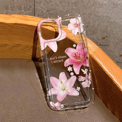 Floral Pattern Transparent Shockproof Soft TPU Phone Case For iPhone 17 16 Pro Max 16E 15 14 13 12 11 XS X XR 7 8 Plus SE2 Cover