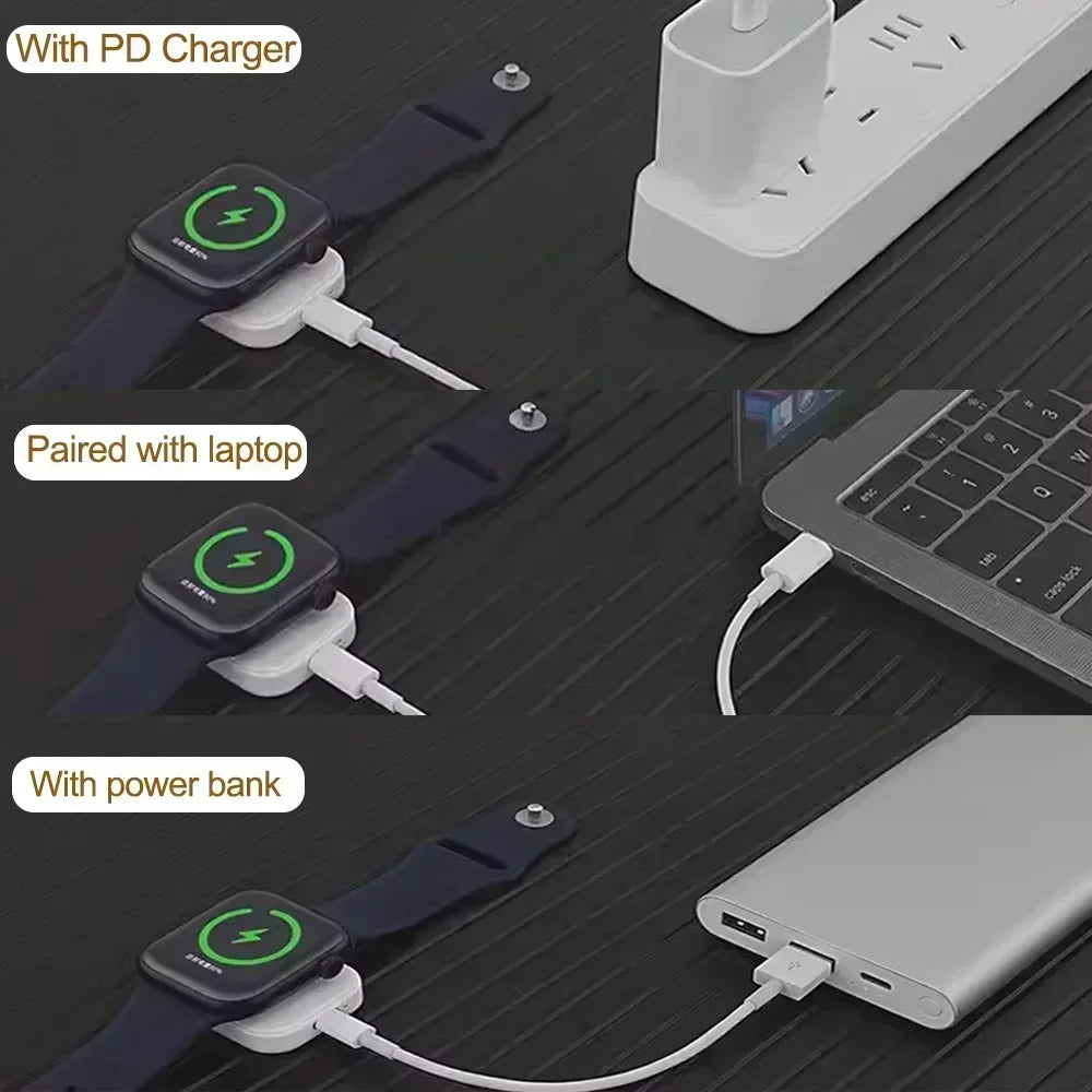VIKEFON Magnetic Wireless Fast Charger for Apple Watch series 9 8 7 6 SE Type C For iPhone convert Charger for iWatch Series 6 5