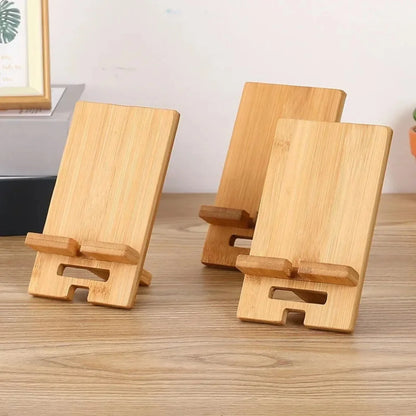 Desktop Bamboo Phone Holder Practical Wooden Smartphone Charging Stand Creative Lazy Multi-functional Stand