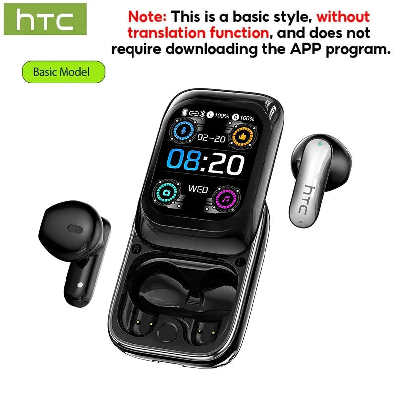 Wireless Bluetooth Earphones HTC NE48 AI Translate Noise Reduction Earbud Multi function Touchscreen Smart Control Mobile Phone