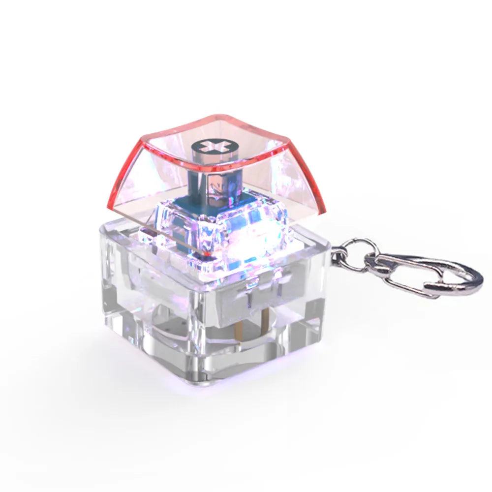 Mechanical Keyboard Key Chain Shaft Tester Switch Keychain with LED Light Relieve Stress Keyboard Fidget Toy Keycap Funny Gadget