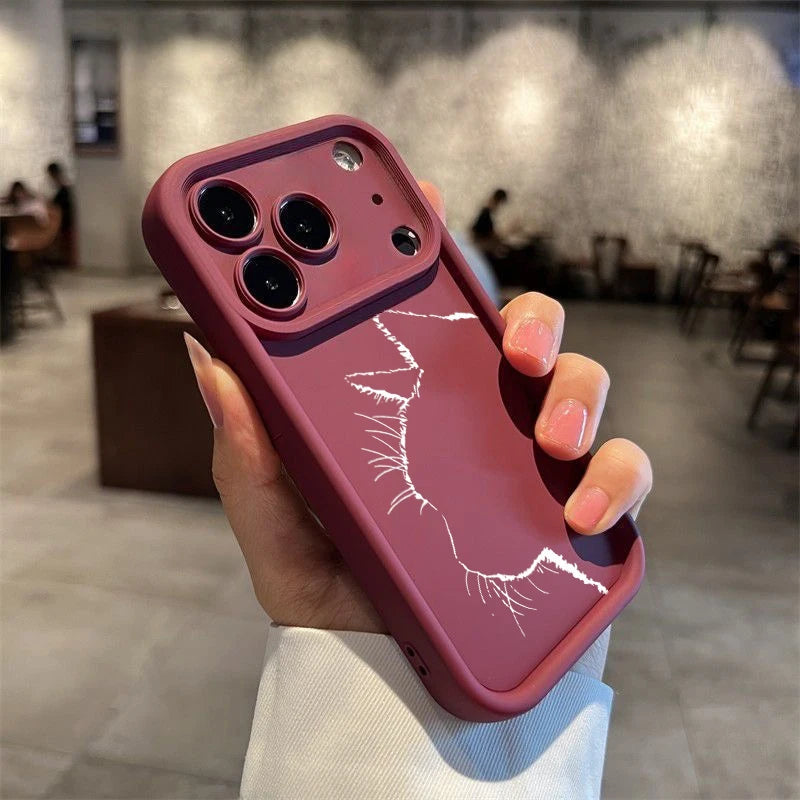 Artistic Line Cat Case For OPPO Reno 13 14 11 12F 11F 13F Realme C53 C55 C65 C63 C67 C71 15T 14 Plus A78 A58 A79 A60 A6 A5 Pro