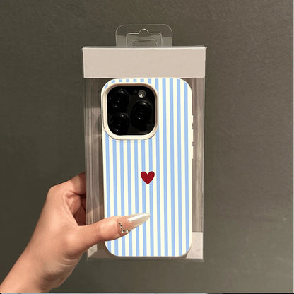 INS Cute Small Love Heart Pattern Fresh Phone Case For iPhone 17 16 15 14 Pro Max 13 12 11 XS X XR 7 8 Plus 16E 17E 17 Air Cover