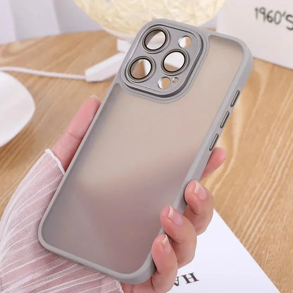 natural titanium Luxury phone case for iphone 15 14 13 12 11 pro max plus Camera protection  Matte Shockproof Bumper full Cover