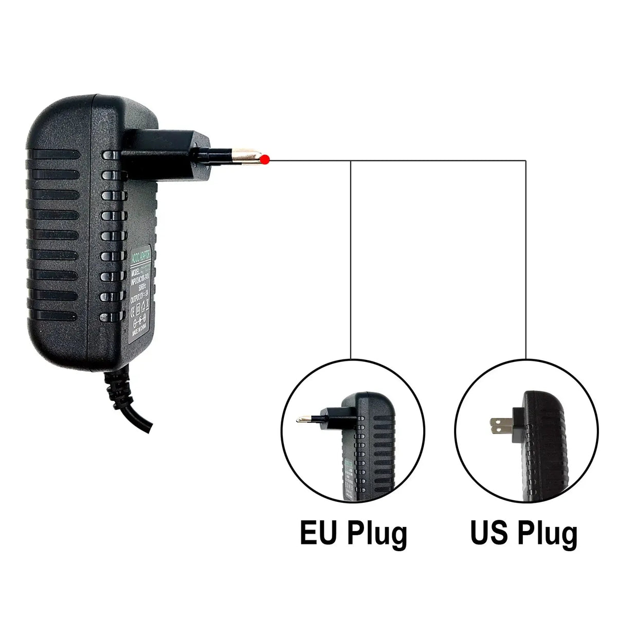 Power Adapter AC 100-240V Input DC Output Supply Charger EU/US 12V Universal Adapter Converter Plug for Camera DVR LED Robot LED