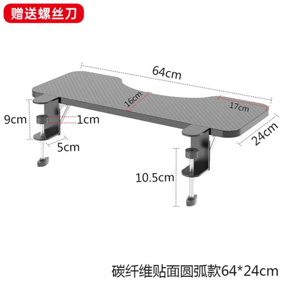 Walnut Wooden Desk Extender Ergonomic Design Large Space Foldable Structure Clamp- On Keyboard Tray Elbow Arm Support for Desk
