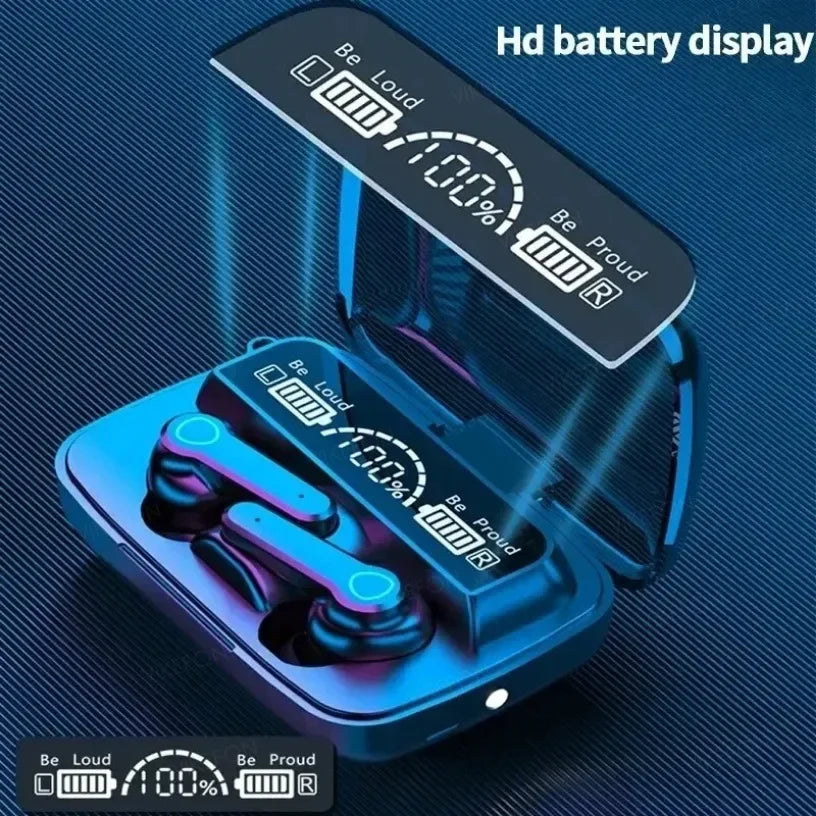 New M19 TWS Bluetooth Headphones 9D High Fidelity Wireless Headphones Touch IPX7 Waterproof Digital Display Headphones