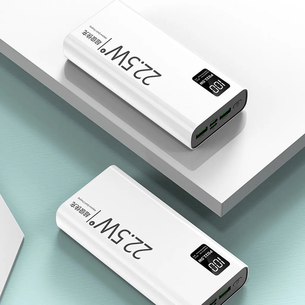 Power Bank 20000mAh Com Tela LCD Carregamento Rápido 2 Portas USB Para Celular Viagem E Uso Diário Portátil