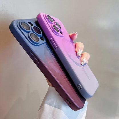 Luxury For Magsafe Gradient Silicone Multicolour Shockproof phone Case for iPhone 15 14 13 12 11 Pro Max Wireless Charging Cover