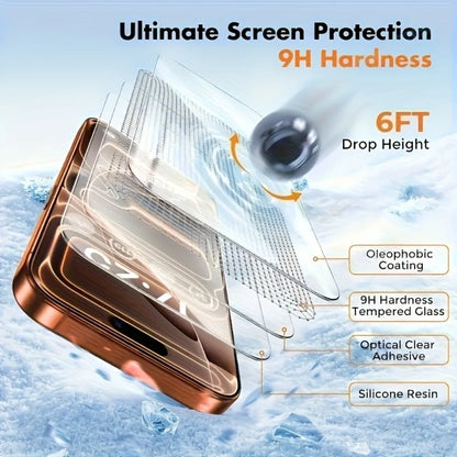 5Pcs Ultra Clear Tempered Glass for iPhone 17 16 15 14 Pro Max Air 15 16 Plus Screen Protector for iPhone 13 12 11 Pro XR XS Max
