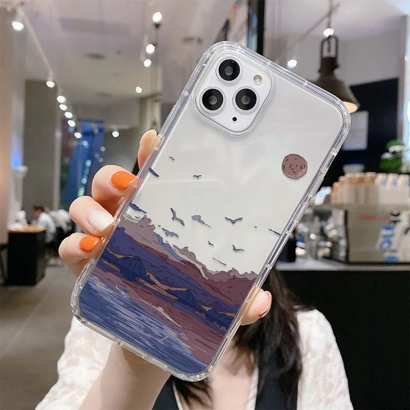 For Samsung S23 S25 Ultra Case Anime Landscape Phone Case For Samsung Galaxy S24 S22 Ultra S20 S21 FE S23Ultra S 23 Plus Covers