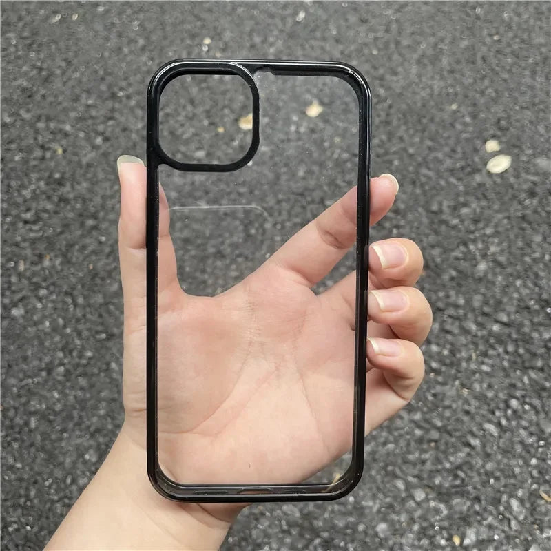 Simple Pink Black Letters Kiss Phone Case For iPhone 15 16 13 17 14 Pro Max 12Mini 11 XR 7 8Plus Shockproof Clear Hard Cover Bag