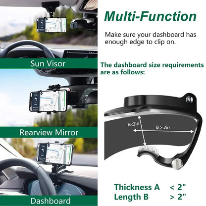 Universal 360 Degree Rotation Car Phone Holder GPS Bracket Dashboard Clip Mount Mobile Stand for iPhone