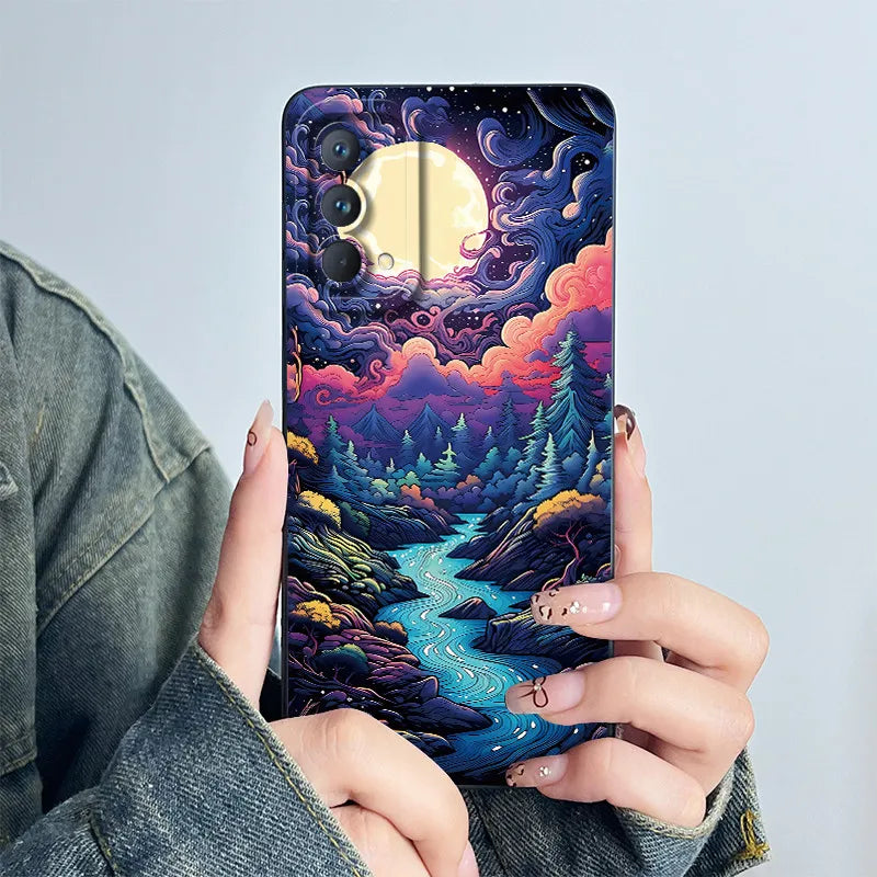 For Realme GT Master Phone Case GTmaster Edition RMX3363 RMX3360 Casing Soft Silicone Sweet Painted Fashion Flower Printed Cover