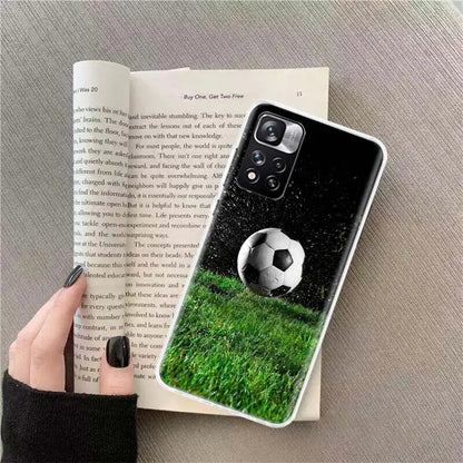 Football Soccer Ball Design Phone Case For Xiaomi Poco X4 F4 GT X3 NFC X5 X6 X7 Pro 5G M5 M5S M3 F5 Mi F6 F3 F2 F1 Cover Coque F