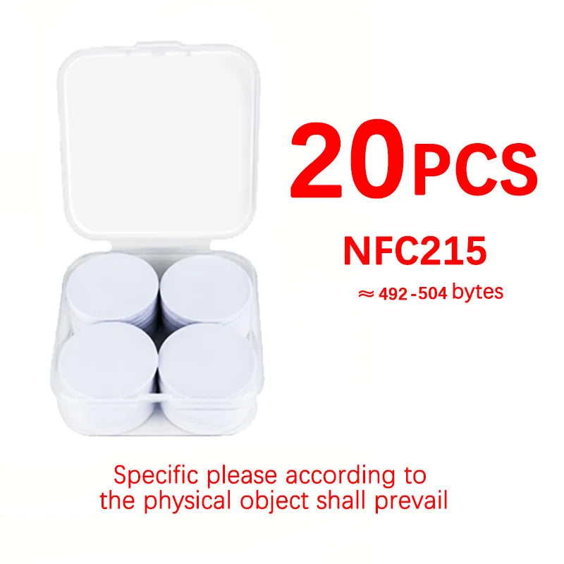 NFC Ntag215 13.56MHz NFC Coin Bonding Card Badge ISO/EC14443A 25mm Waterproof PVC 215 Electronic Tags