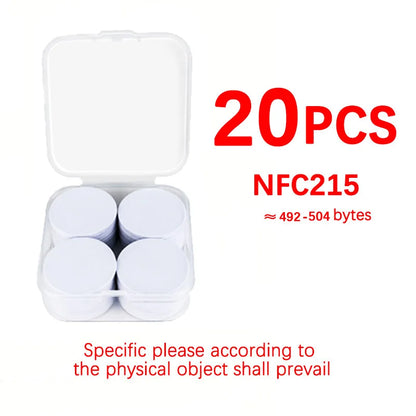 NFC Ntag215 13.56MHz NFC Coin Bonding Card Badge ISO/EC14443A 25mm Waterproof PVC 215 Electronic Tags