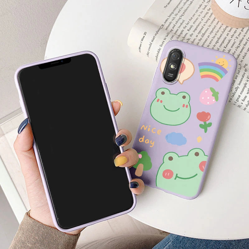 For Redmi 9AT 9A 9at Back Cover Protective Case Soft Silicone Cute Cartoon Cat Frog Funda Phone Case For Xiaomi Redmi 9C 13C 14C