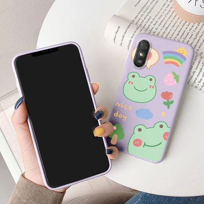 For Redmi 9AT 9A 9at Back Cover Protective Case Soft Silicone Cute Cartoon Cat Frog Funda Phone Case For Xiaomi Redmi 9C 13C 14C