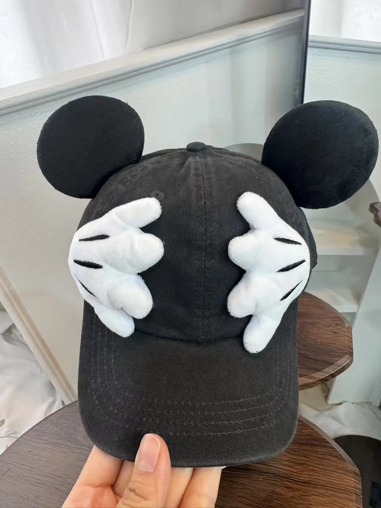 Cute Cartoon Mouse Ear Baseball Caps Adjustable Snapback Hat Outdoor Sports Travel Sun Hat with Curved Brim for Adult Teens