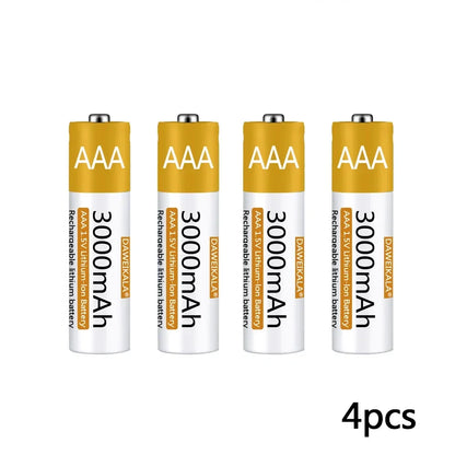 Rechargeable Lithium-ion Battery 3000mAh 1.5V AAA Battery for remote control mouse small fan Electric toy