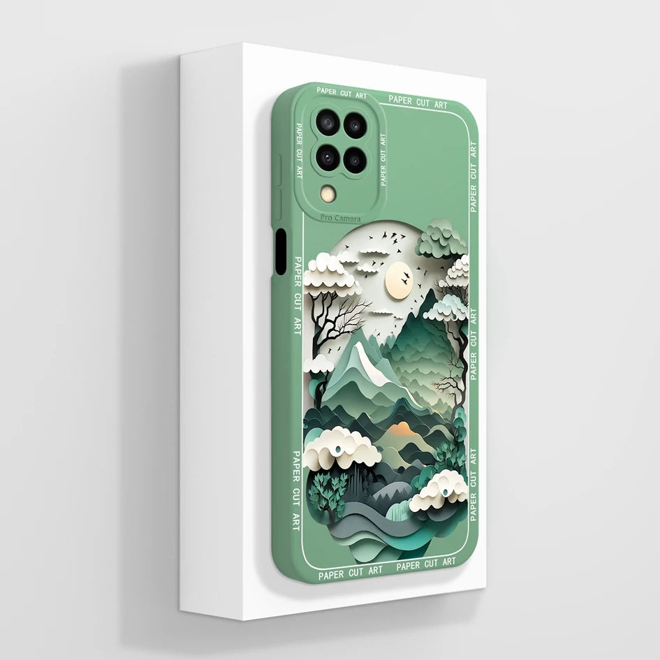 Cases For Samsung Galaxy A12 M12 F12 Back Cover Fashion Avocado Design Matte Liquid Silicone Soft Screen Protector Bumper Fundas