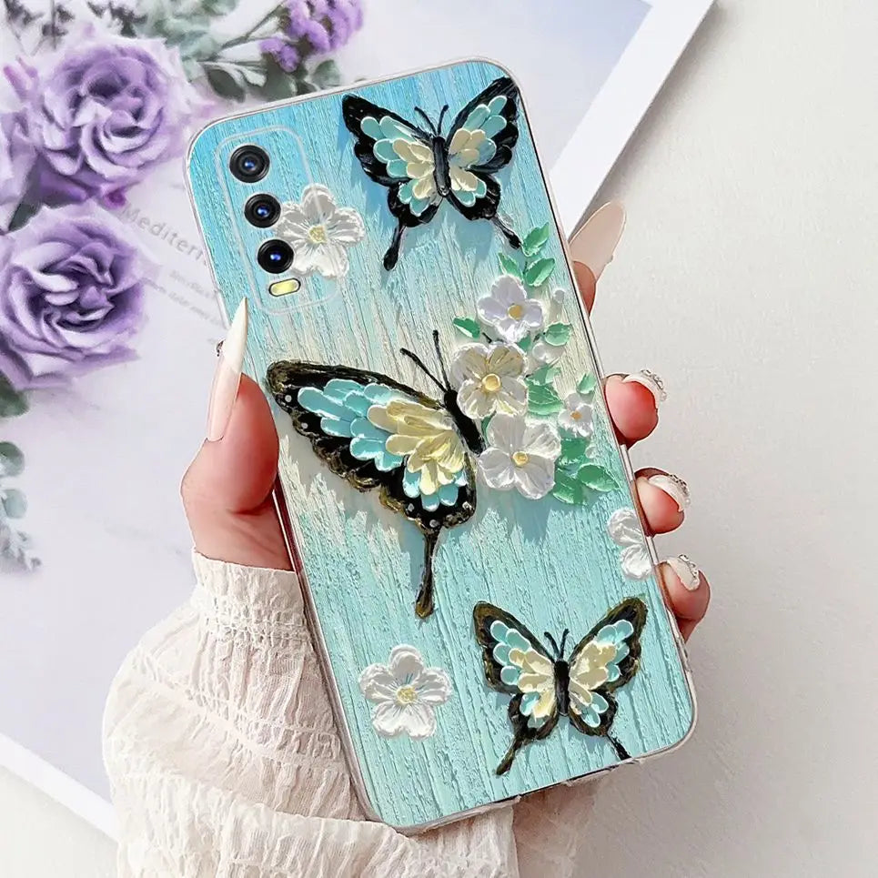 Soft Clear Siliocne Cover For Vivo V2027 V2028 V2029 Phone Case Vivo Y11s Y12s Y20 Y20s Y20i Y20G Cartoon Animals Flower Coque