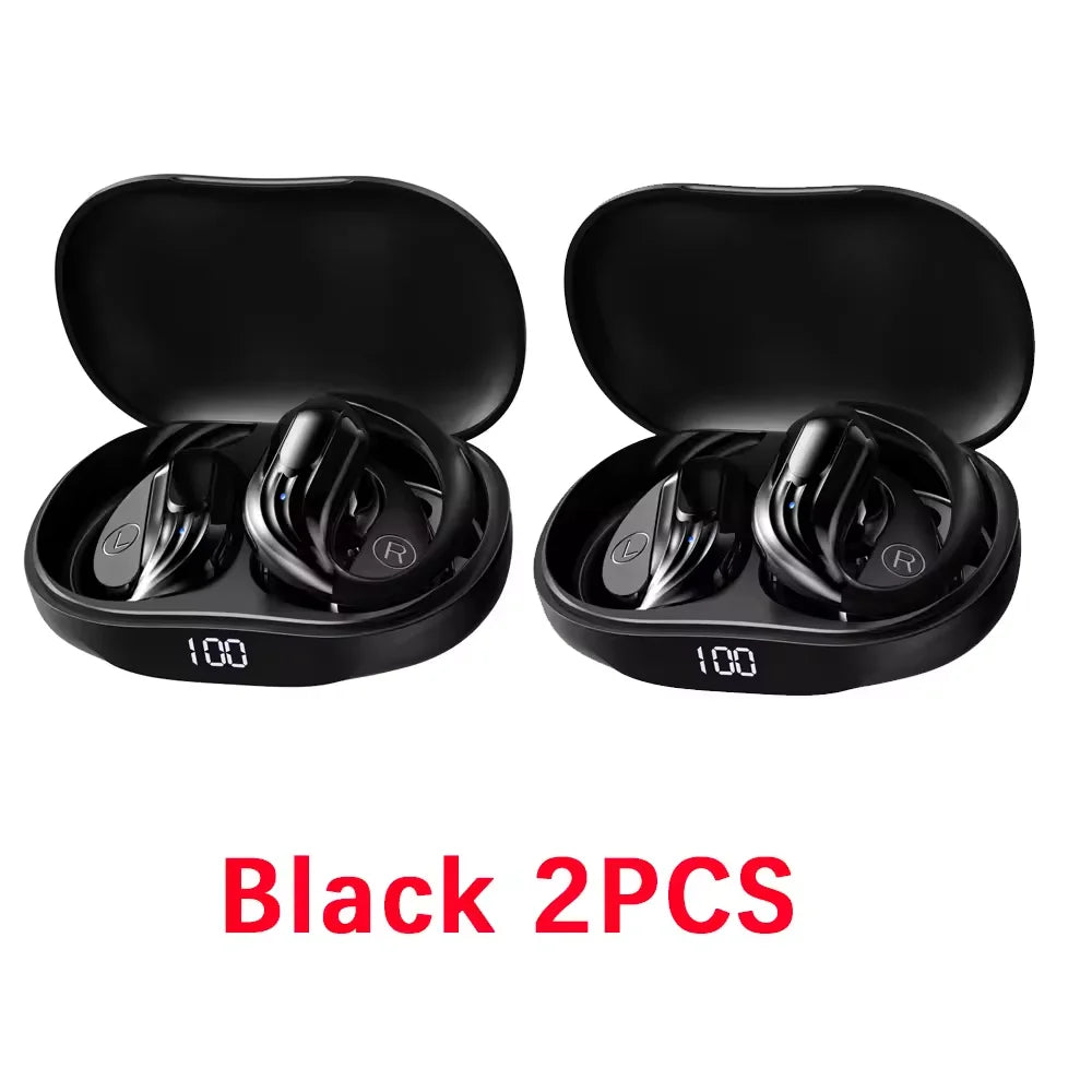 Wireless Bluetooth 5.3 Earhook Earphone LED Display Sports Earhook Headphones Deep Bass HiFi Stereo Noise Cancelling Earphones