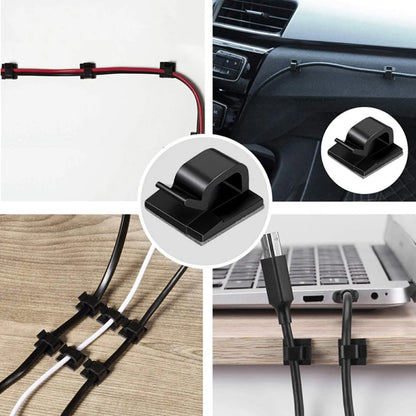 Cable Management Clips Organizer 20/40Pcs Drop Wire Holder Cord Self-Adhesive Cable Manager Fixed Clamp Wire Winder Clips Attach