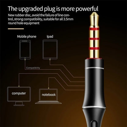 Universal Wired 3.5mm Jack Headset Double Horn 6D Stereo Heavy Bass Music Earphones With Mic Gaming Handsfree In-ear Earbuds