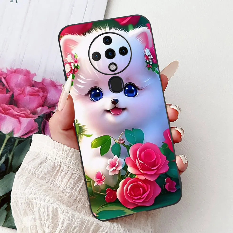 6.8'' For Tecno Spark6 KE7 Back Cover For Techno Spark 6 Case Shockproof Luxury Cute Cartoon Funny Cool Silicone Bumper Funda