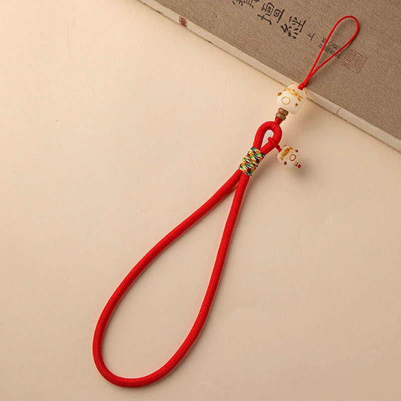 Cute Cartoon Bodhi Lucky Cat Bag Charm Phone Chain With Wrist Pendant Anti Loss Phone Case Lanyard Backpack Decoration Gift