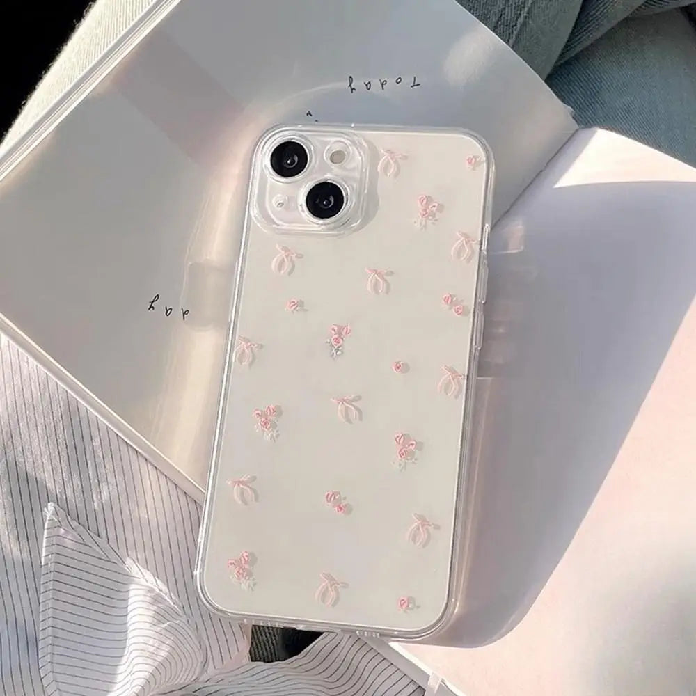 Ins Cute Pink Bowknot Phone Case for Samusng Galaxy A56 A55 A54 A35 A36 A15 A16 A34 S25 S24 S22 S23 Ultra Plus FE A53 5G Cover