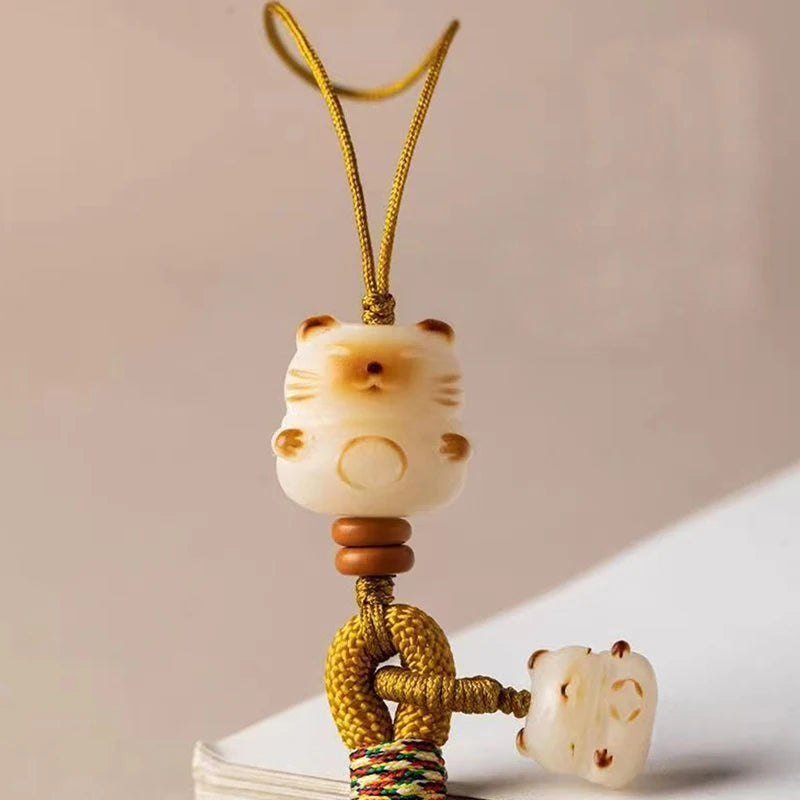 Cute Cartoon Bodhi Lucky Cat Bag Charm Phone Chain With Wrist Pendant Anti Loss Phone Case Lanyard Backpack Decoration Gift