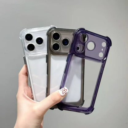 Luxury Shockproof Transparent Phone Case For iPhone 17 Air 16 15 14 Plus 13 12 11 Pro Max 17Air Clear Soft Bumper Cases Cover