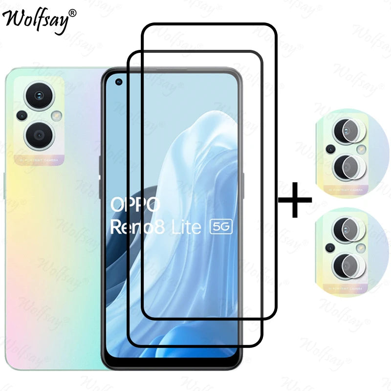Full Cover Tempered Glass For Oppo Reno8 Lite Screen Protector For Oppo Reno 8 7 Lite Camera Glass For Oppo Reno 8 Lite 5G Glass