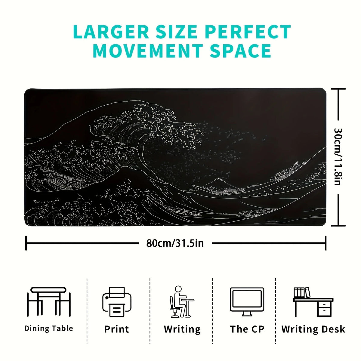 1PC Large Mouse Pads For Desk, Gaming Mouse Pad, Mouse Pad with Stitched Edges and Non-Slip Rubber Base, Extended Mouse Pad