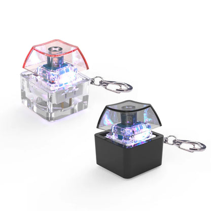 Mechanical Keyboard Key Chain Shaft Tester Switch Keychain with LED Light Relieve Stress Keyboard Fidget Toy Keycap Funny Gadget