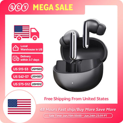 QCY MeloBuds Pro ANC Bluetooth 5.3 Earphones Wireless 46dB Hybrid ANC Hi-Res LDAC Earbuds 6 Mic Headphones 34H in-Ear Detection