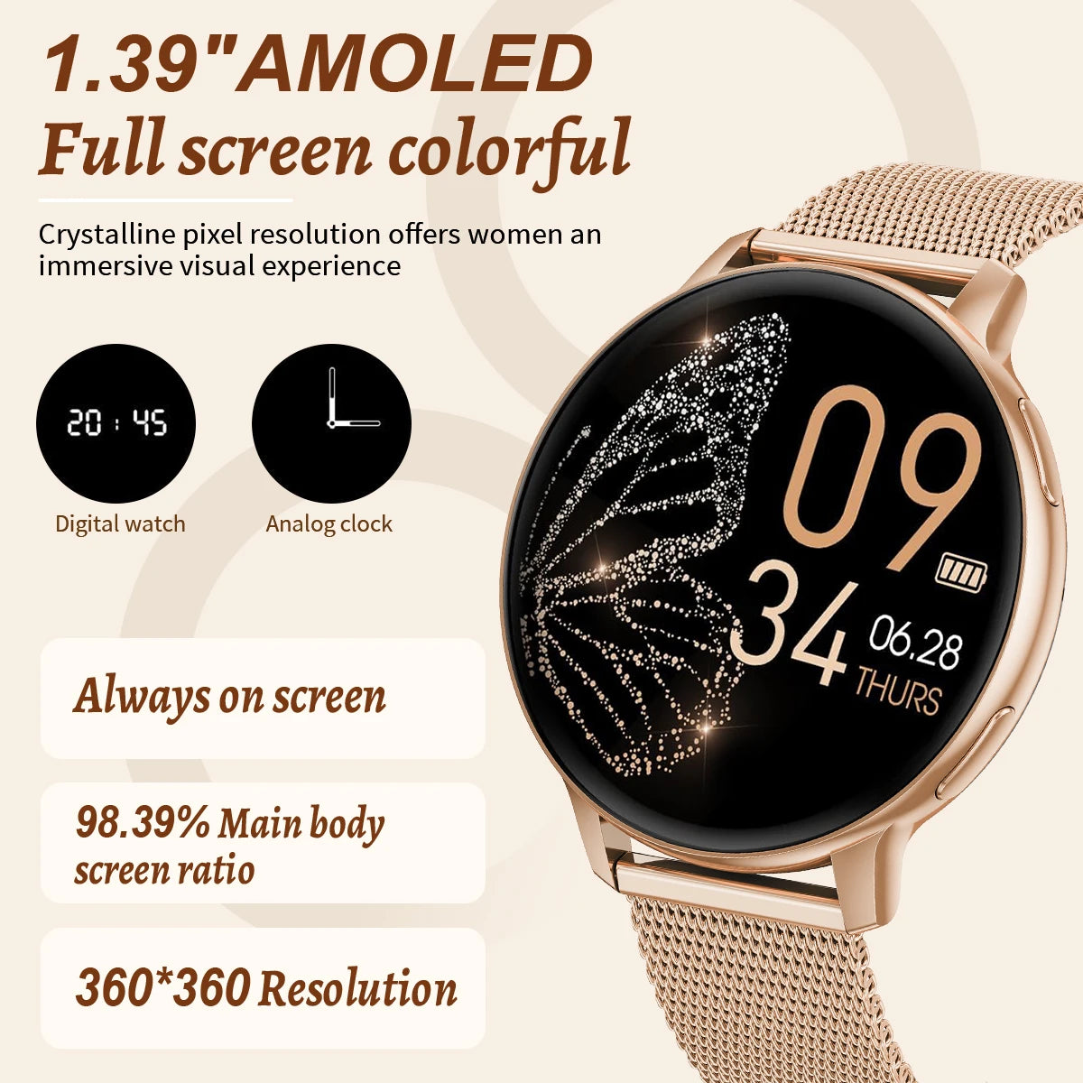 LIGE Bluetooth Call Smart Watch Women Fashion Watches Custom Dial Sport Fitness Health Tracker Smartwatch for Android IOS 2026